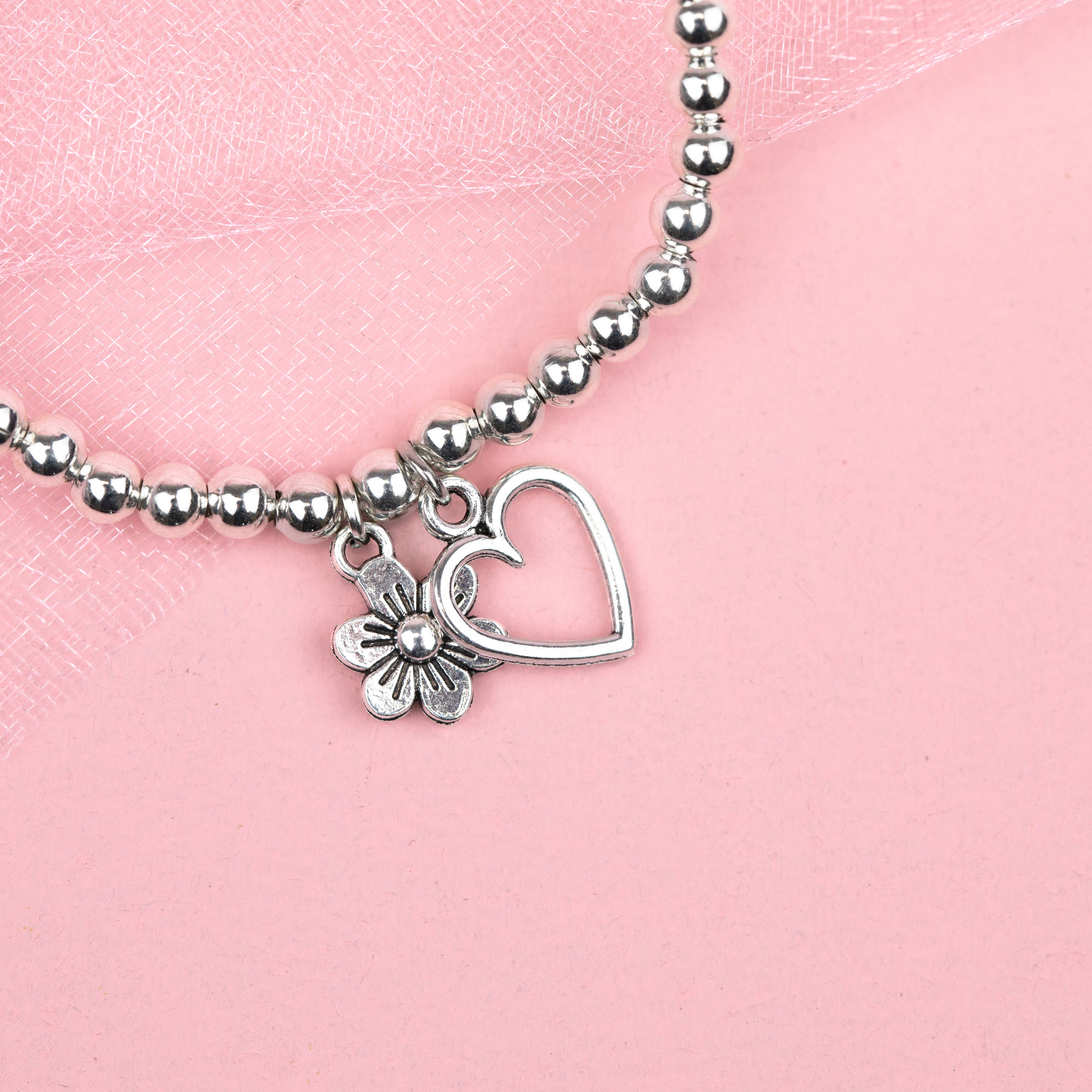 Letterbox Love Bracelets – wholesale Charm/dangle bracelet – Fabulous Friend Silver Plated Beaded Bracelet in Box 4