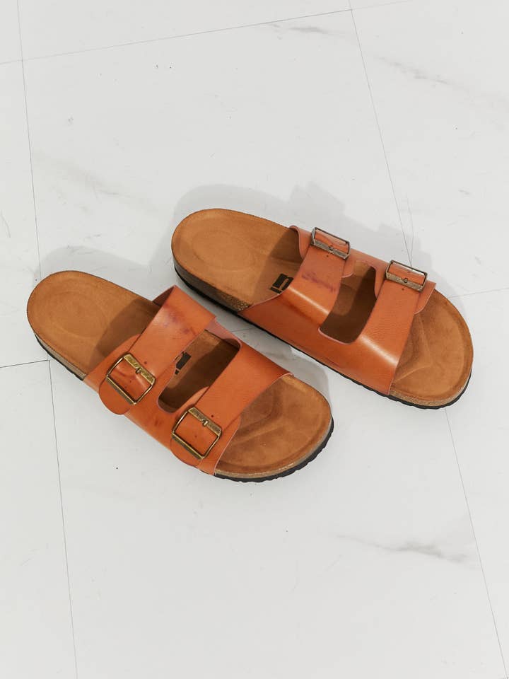 MMShoes Best Life Double-Banded Slide Sandal in Ochre for wholesale on Faire5