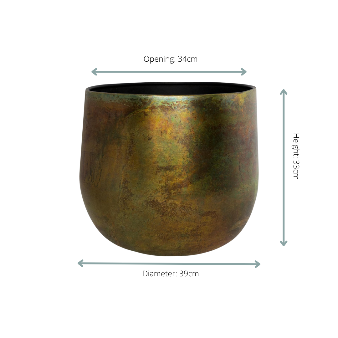 Oasis of Life - Wholesale Plant Pot - Planter Elisa Vintage Green – D39xH33cm – Stylish Green Flower Pot – Decorative Planter in Vintage Look – High-Quality Pot for Houseplants & Terrace Plants1