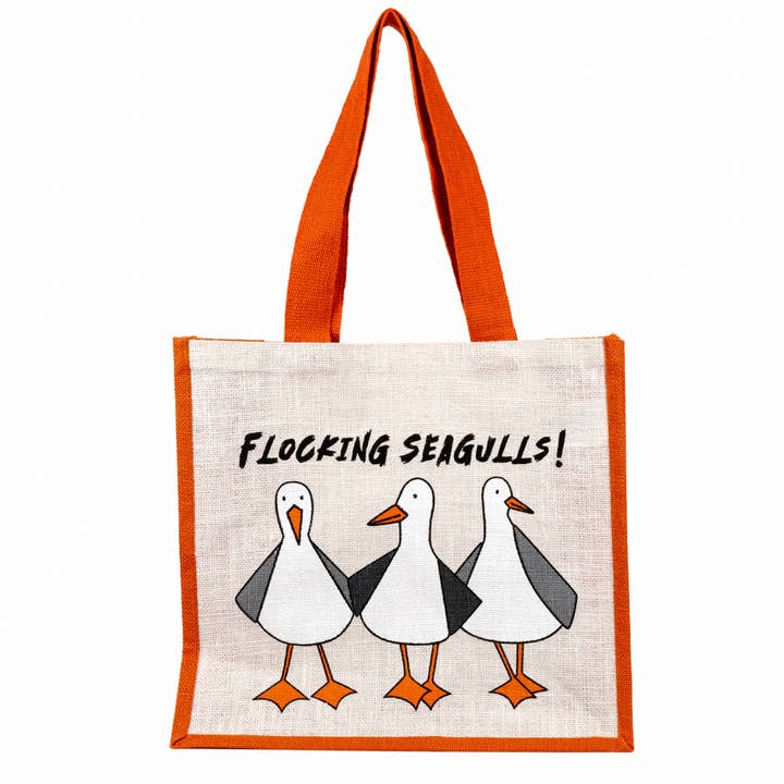 Gone Crabbing - Wholesale Tote Bag - Unisex - FLOCKING SEAGULLS! Jute Bag