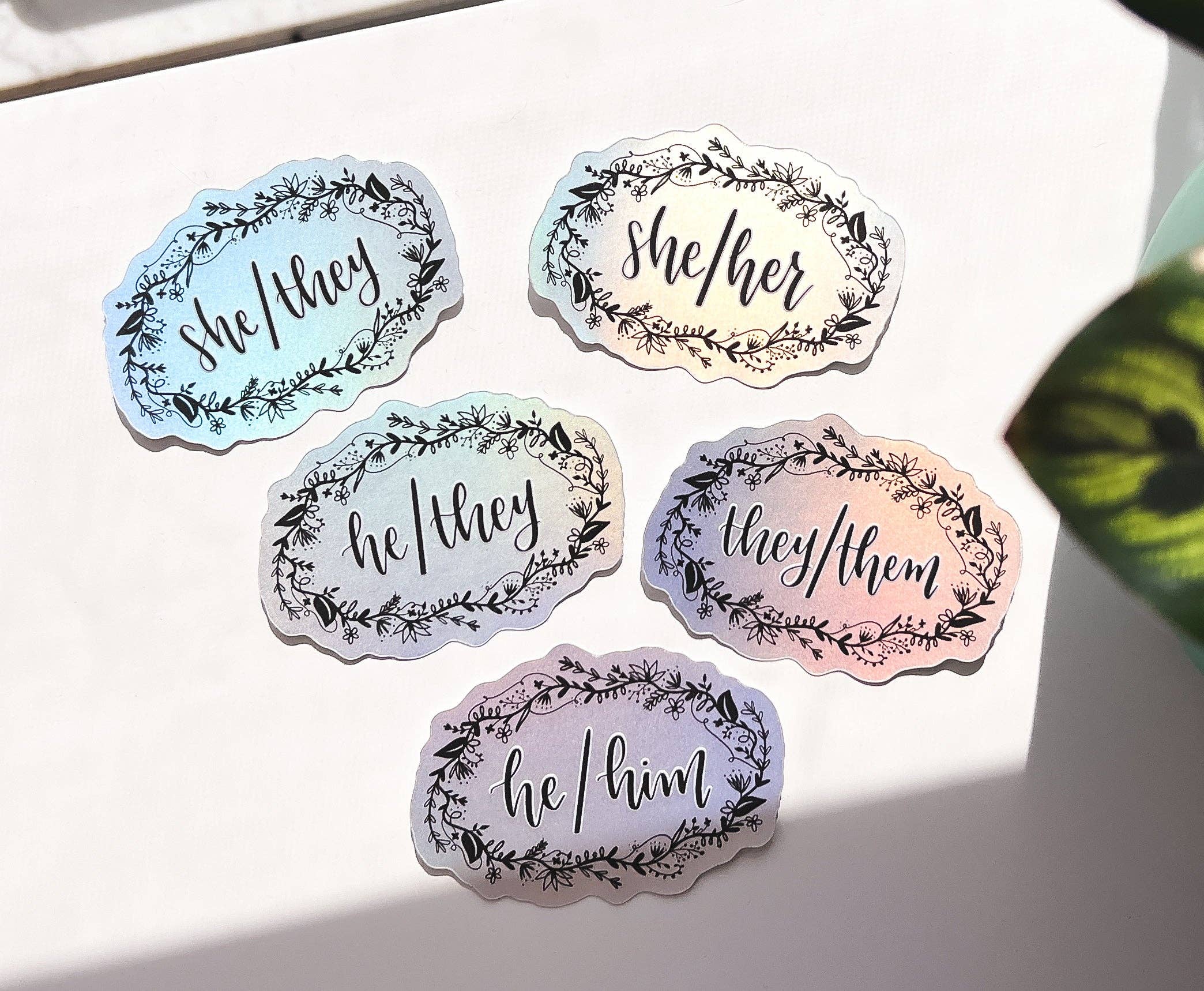 The Harpy Otter Co - Wholesale Sticker - They/Them Pronouns Sticker1