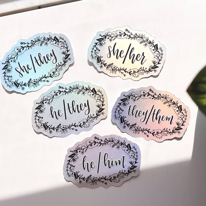 The Harpy Otter Co - Wholesale Sticker - They/Them Pronouns Sticker1