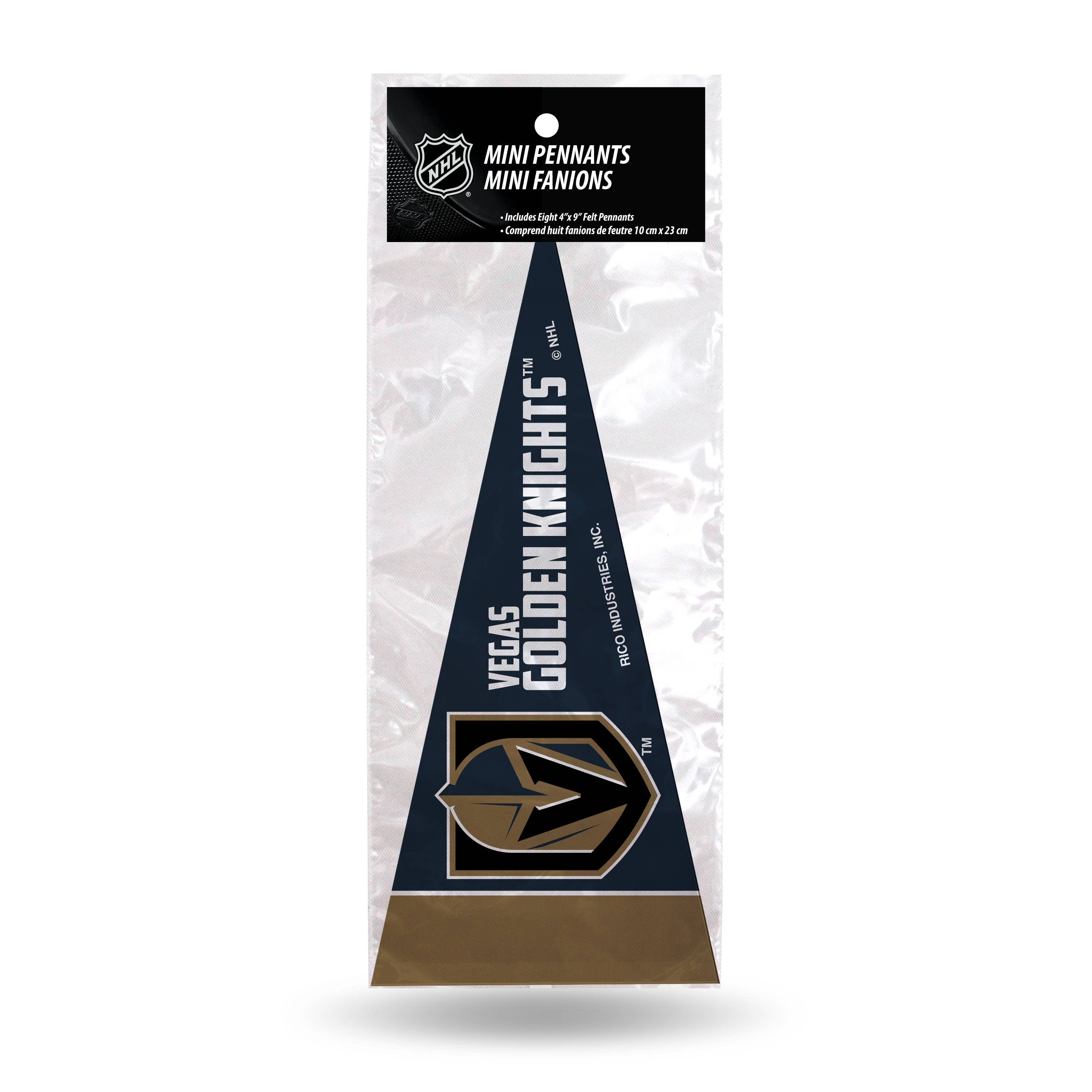 Rico Industries - Wholesale Sign - NHL Hockey Vegas Golden Knights  Mini Pennant Set0
