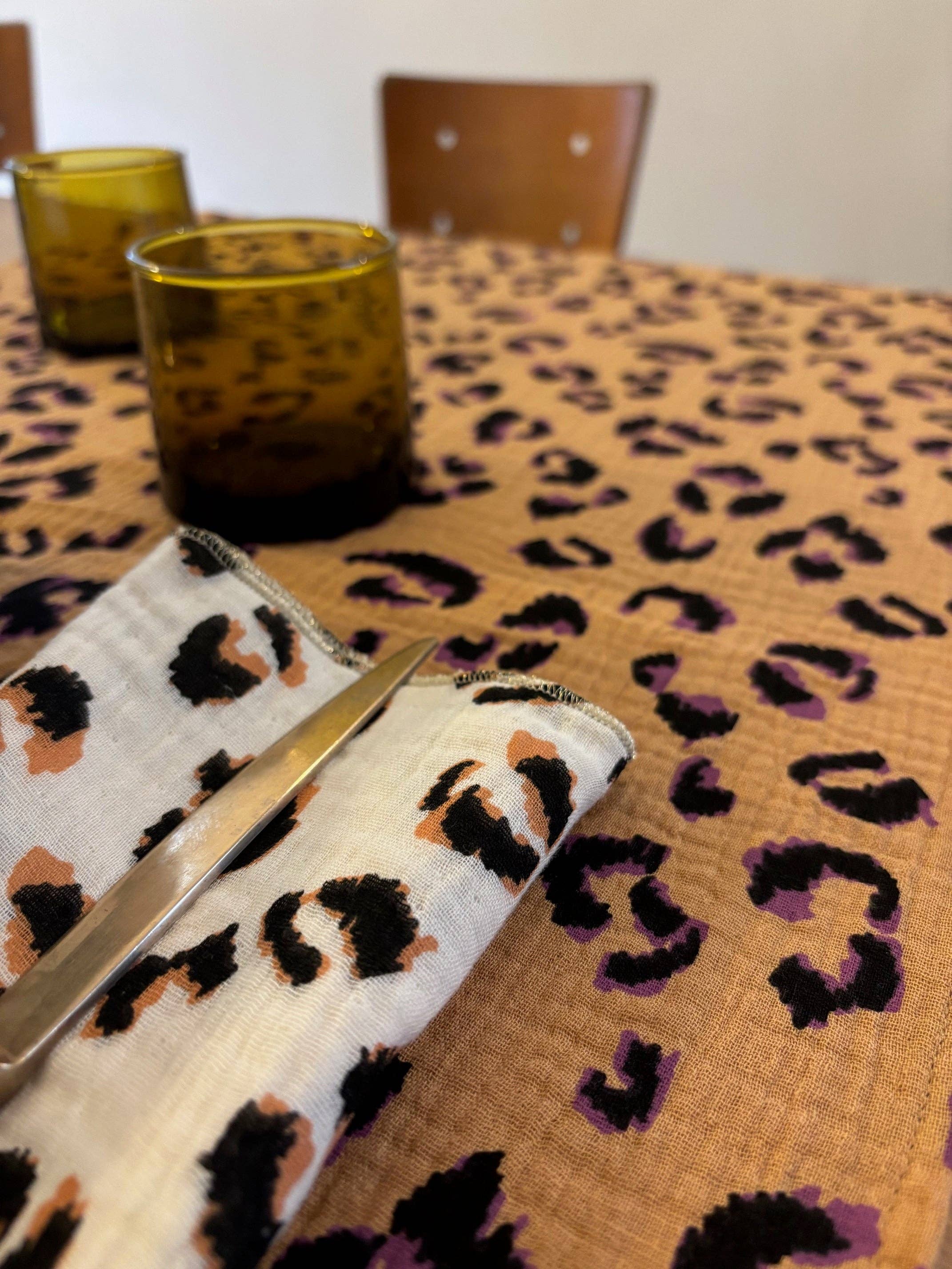 CHARMY - Wholesale Table Runner - Leopard Fauve Table Runner – Cotton Gauze – 50x150cm3