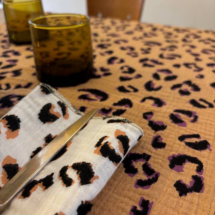 CHARMY - Wholesale Table Runner - Leopard Fauve Table Runner – Cotton Gauze – 50x150cm3