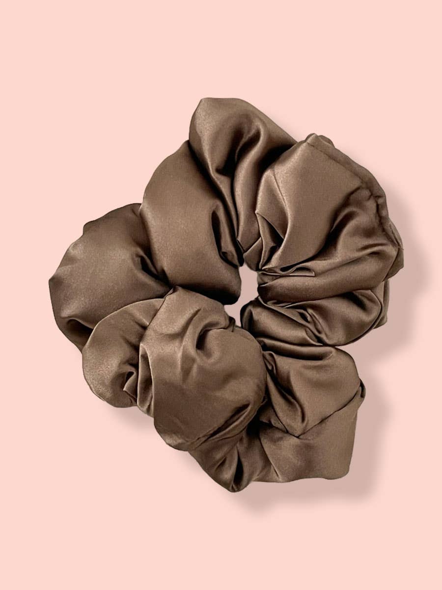 DOUBLJU - Wholesale Scrunchie - Women's - Solid Color Satin Hair Tie Pleated Scrunchie Hair Band1