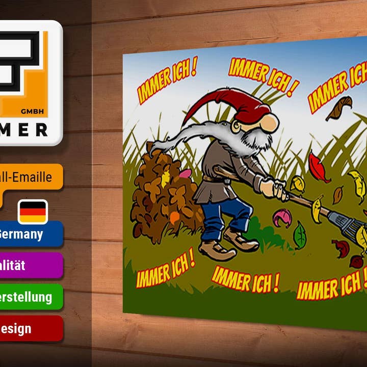 Femer - Wholesale Sign - Wooden sign saying 30x20cm always me gnome in the garden wooden decorative sign wooden sign2