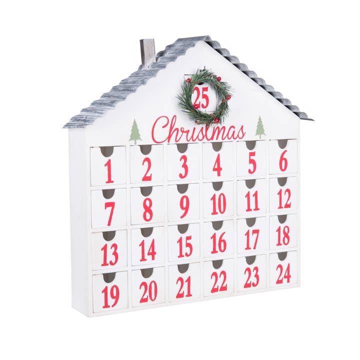 Transpac - Wholesale Advent Calendar - CLOSEOUT MDF Christmas Countdown House