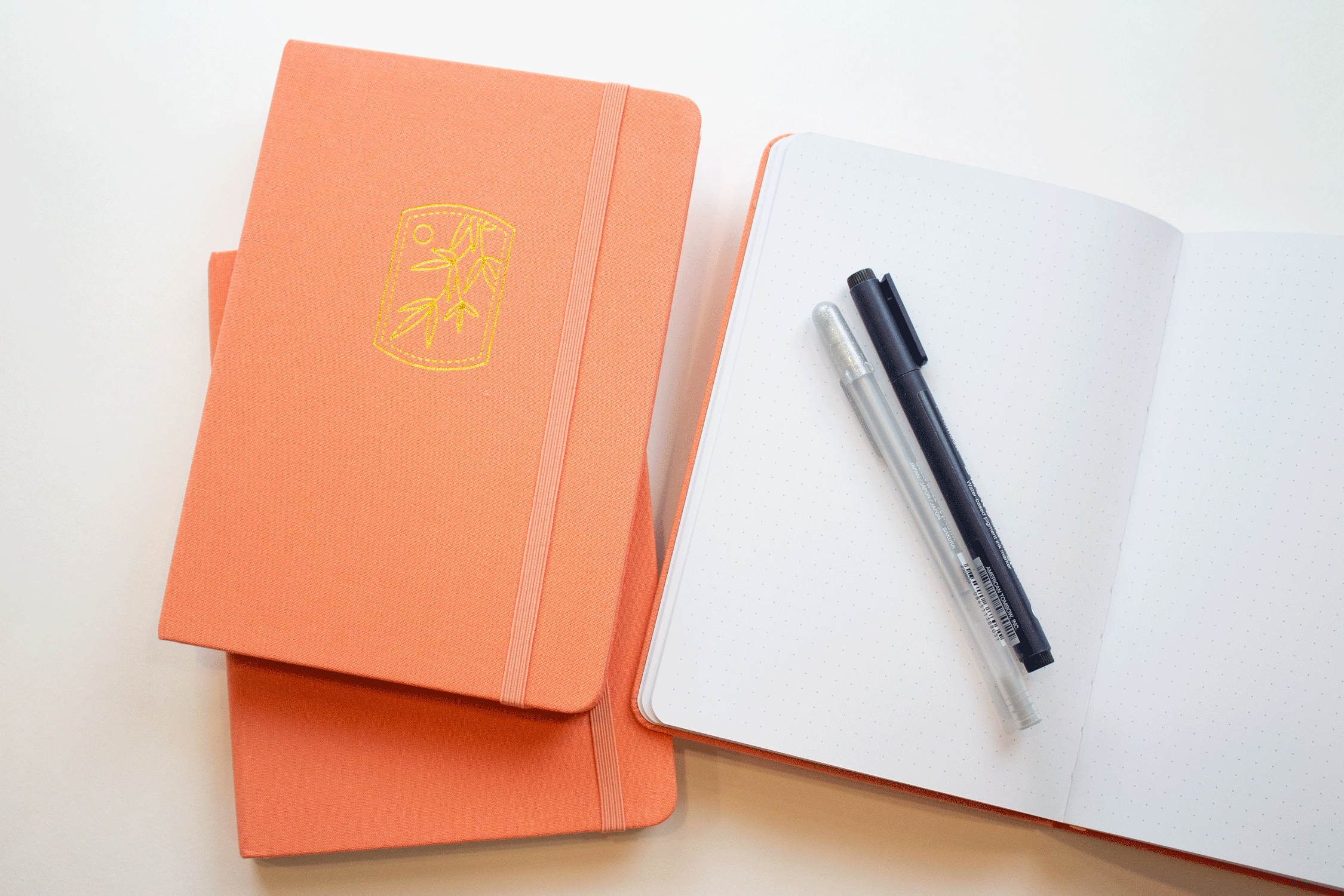 Bobo Design Studio - Vente Journal intime - Carnet à points bobo BuJo - Mandarine1