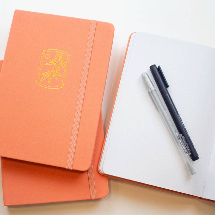 Bobo Design Studio - Vente Journal intime - Carnet à points bobo BuJo - Mandarine1