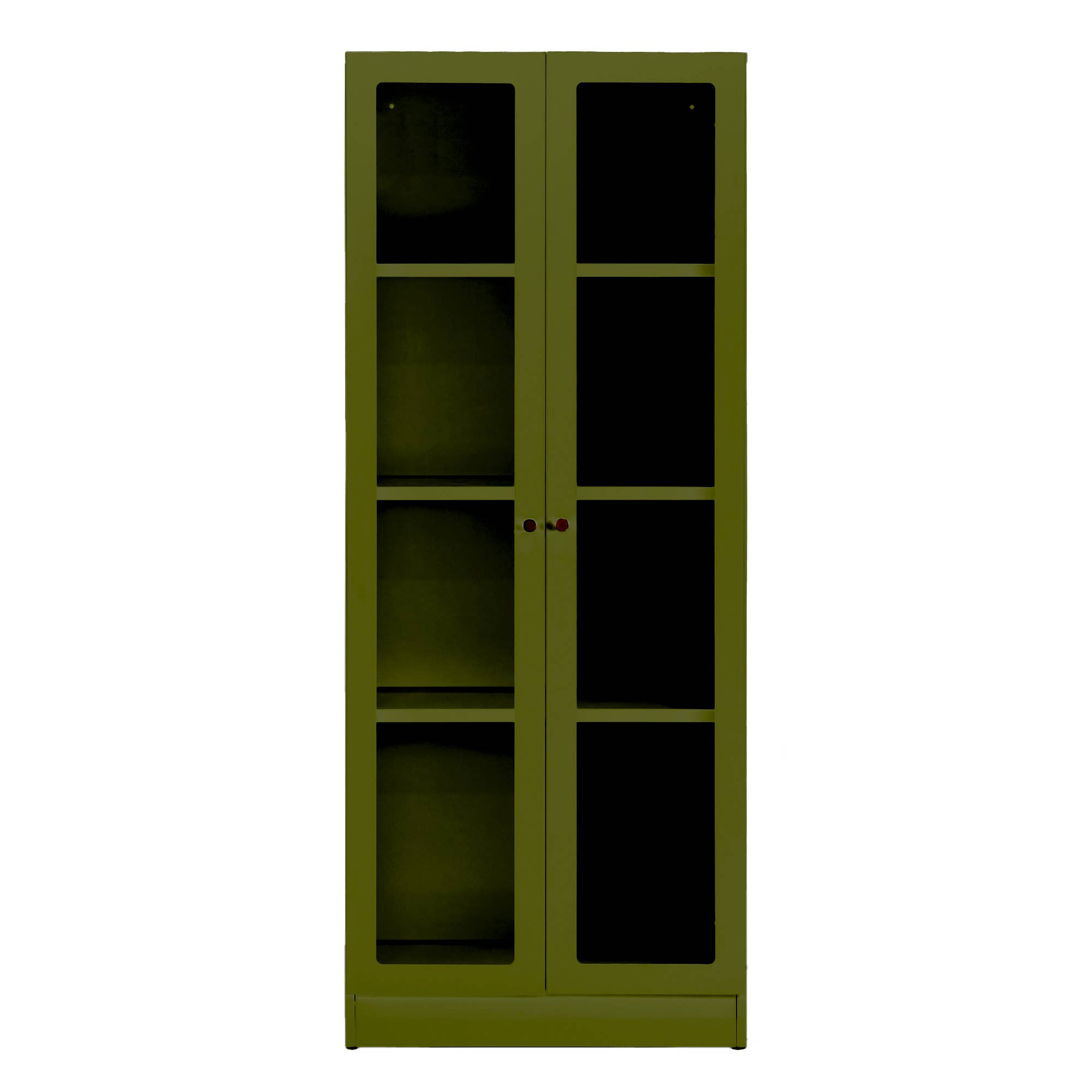 Glamour Home - Wholesale Bookcase - Avice 59-inch Dark Green French Door Metal Cabinet2