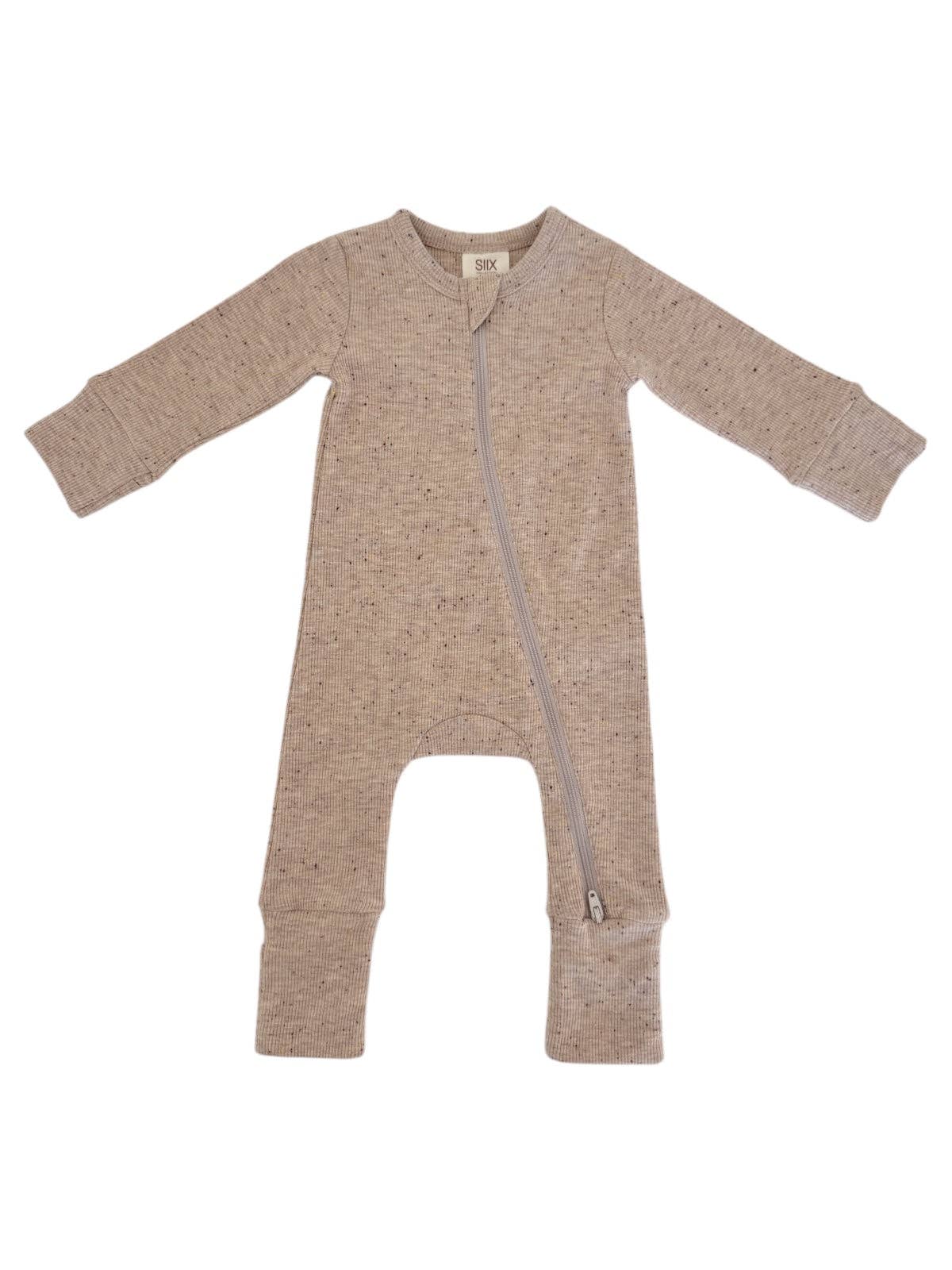 SIIX Collection – Engroshandel Romper - Baby – Tan Speckle / 2-vejs lynlås romper2