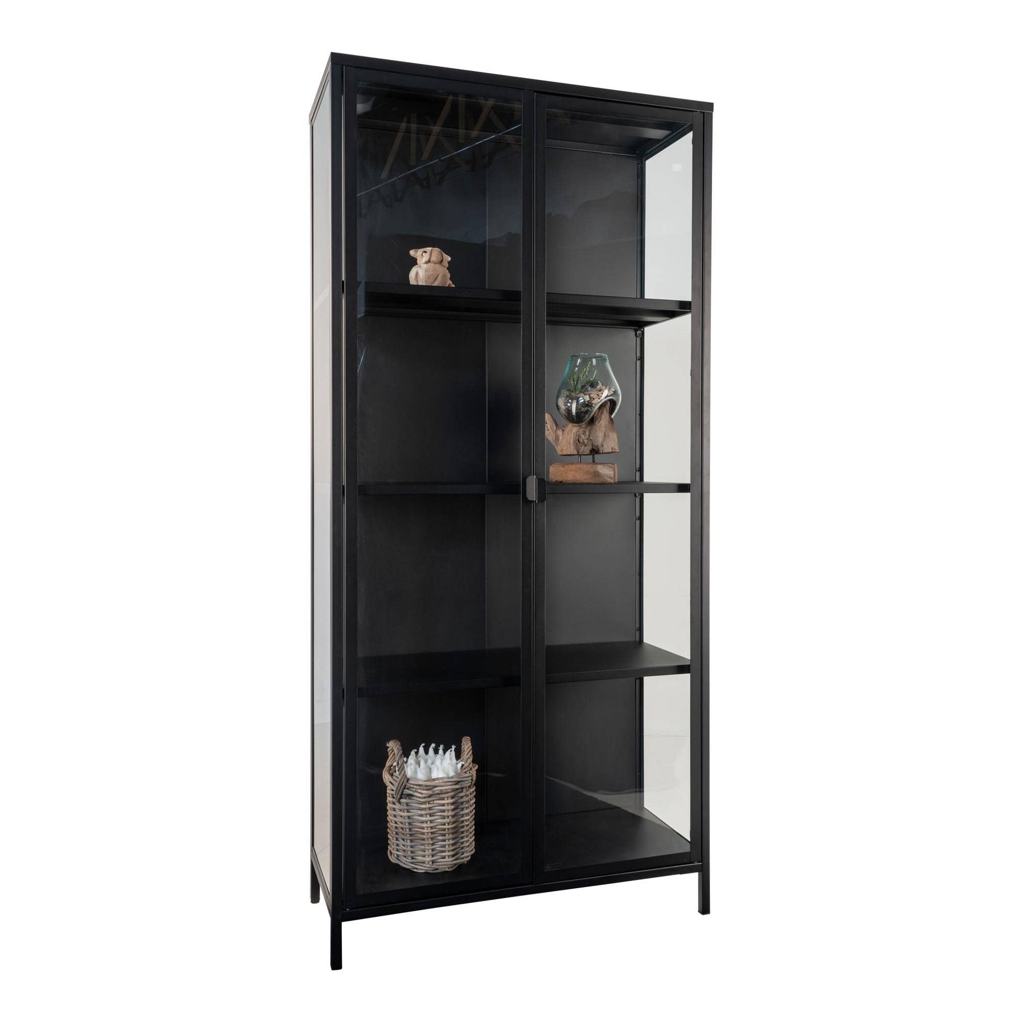 Brisbane Display Cabinet black with glass doors for wholesale on Faire3
