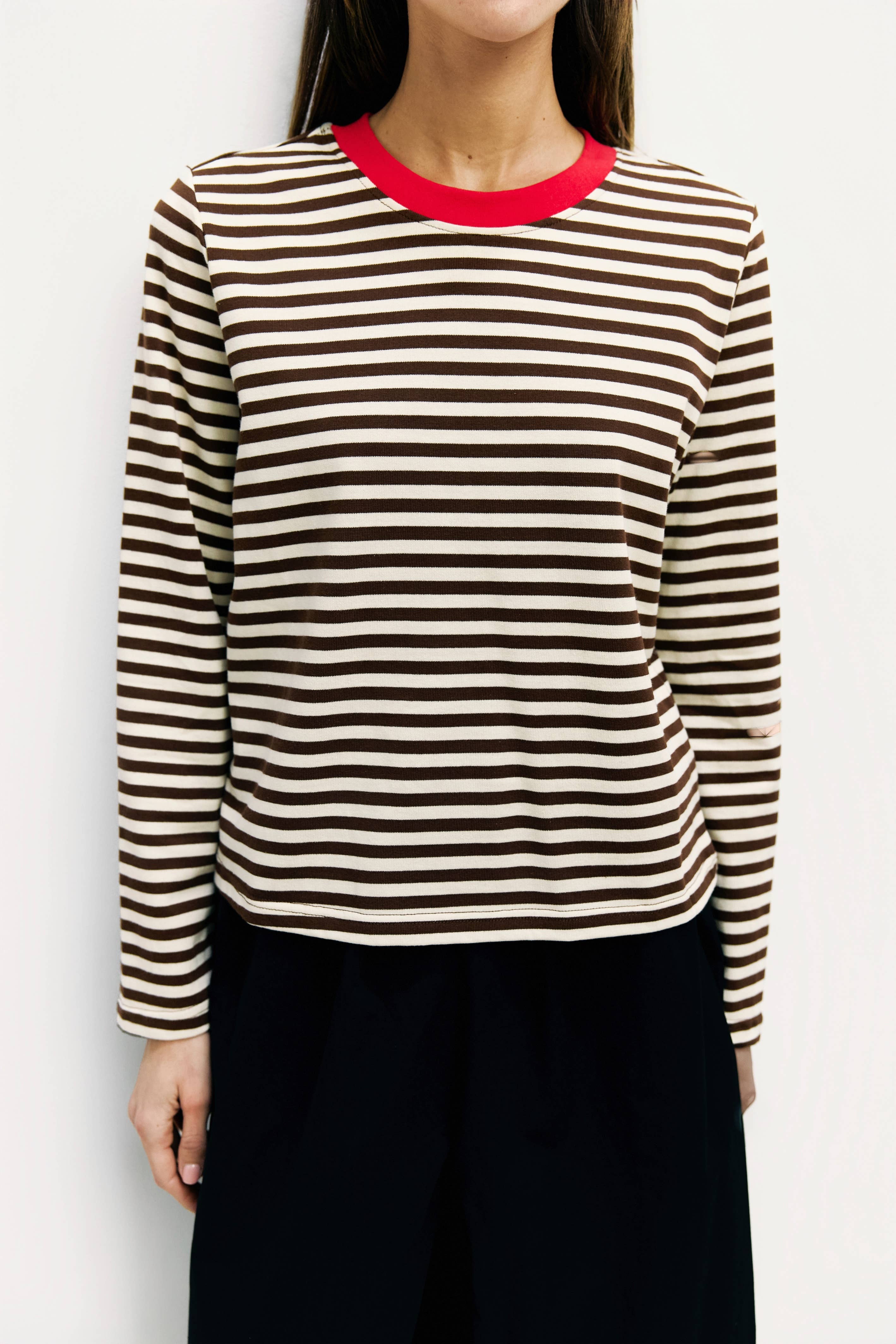 MOD REF - Wholesale T-Shirt - Women's - The Kathleen Top | Women's Striped Long Sleeve T-Shirt

31