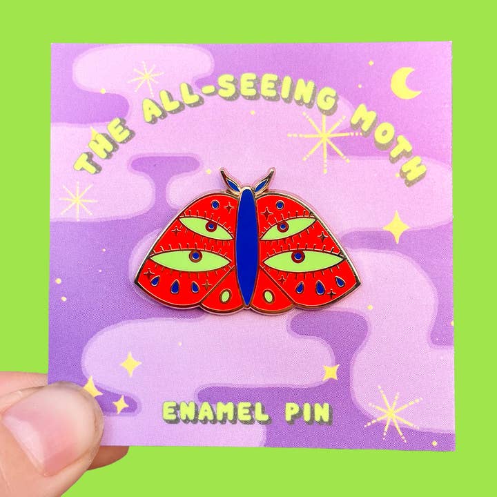 All Seeing Moth emaille pin voor wholesale door Tamiko Sidore Studio