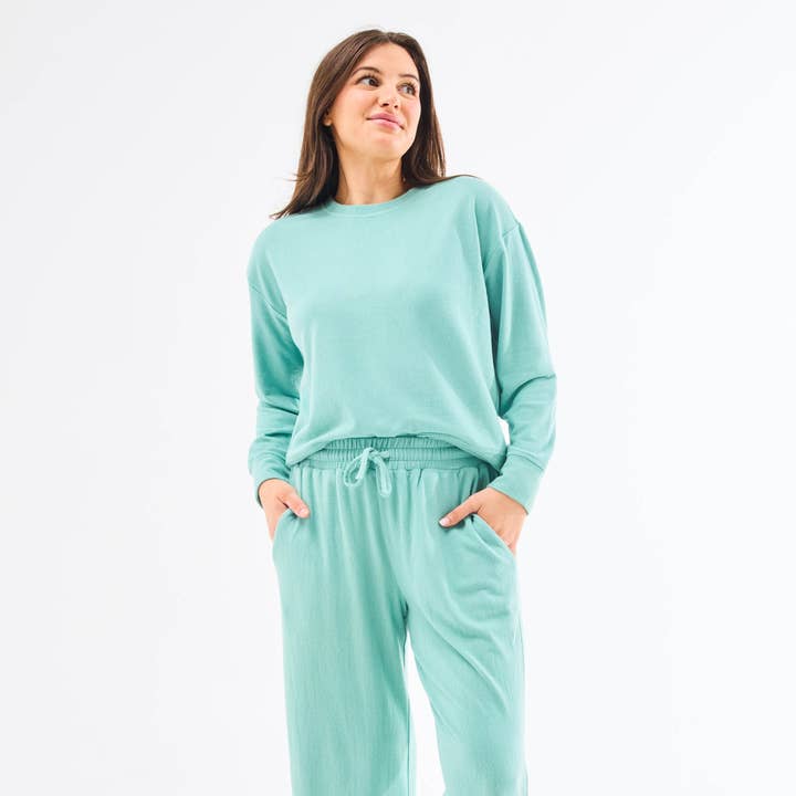 Sophie Rechte Broek Set | Lagoon voor wholesale door Mary Square