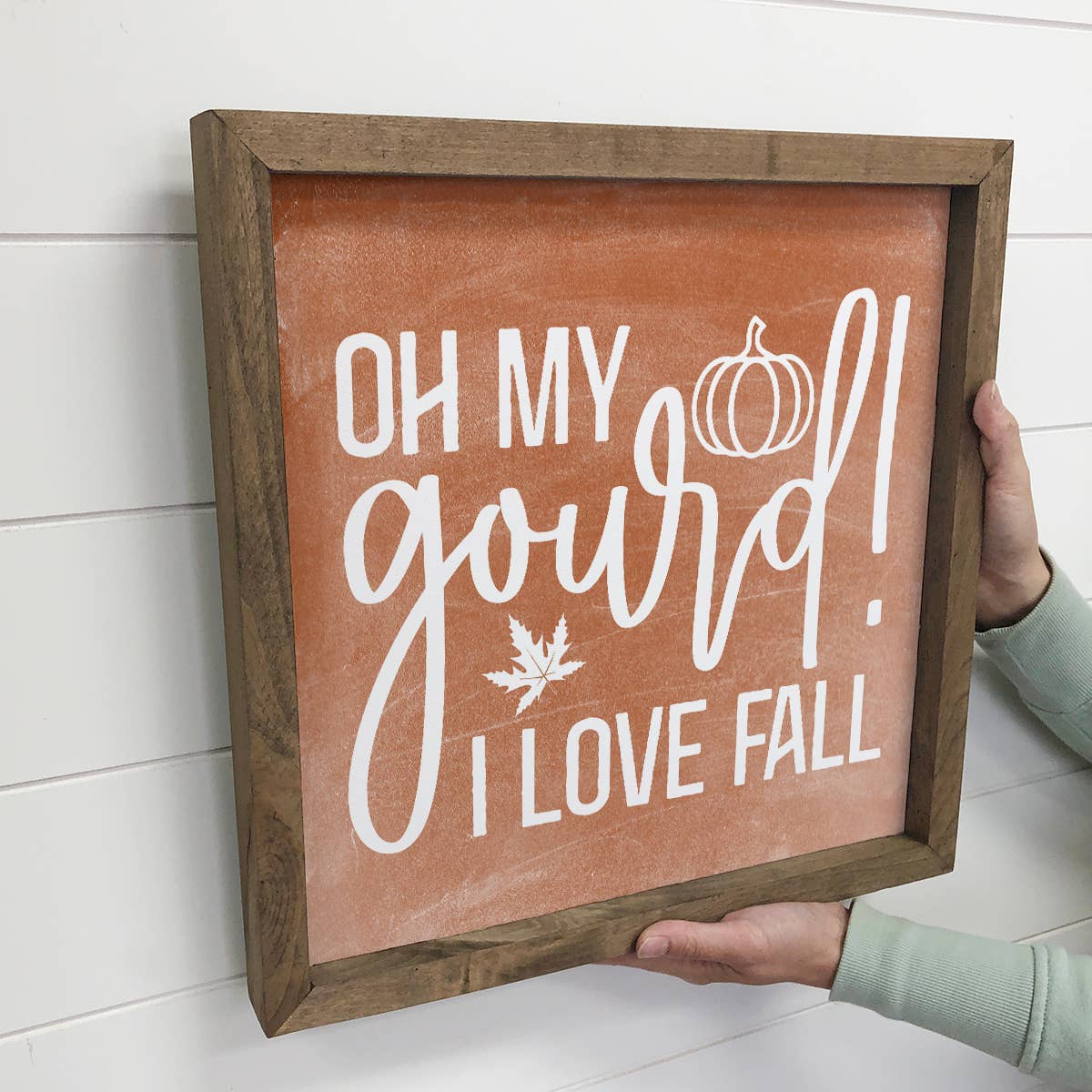 Hangout Home - Wholesale Sign - Oh My Gourd - Funny Fall Word Sign - Wood Framed Wall Art2