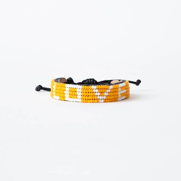Orange and White Beaded LOVE bracelet for wholesale by Ubuntu Life
