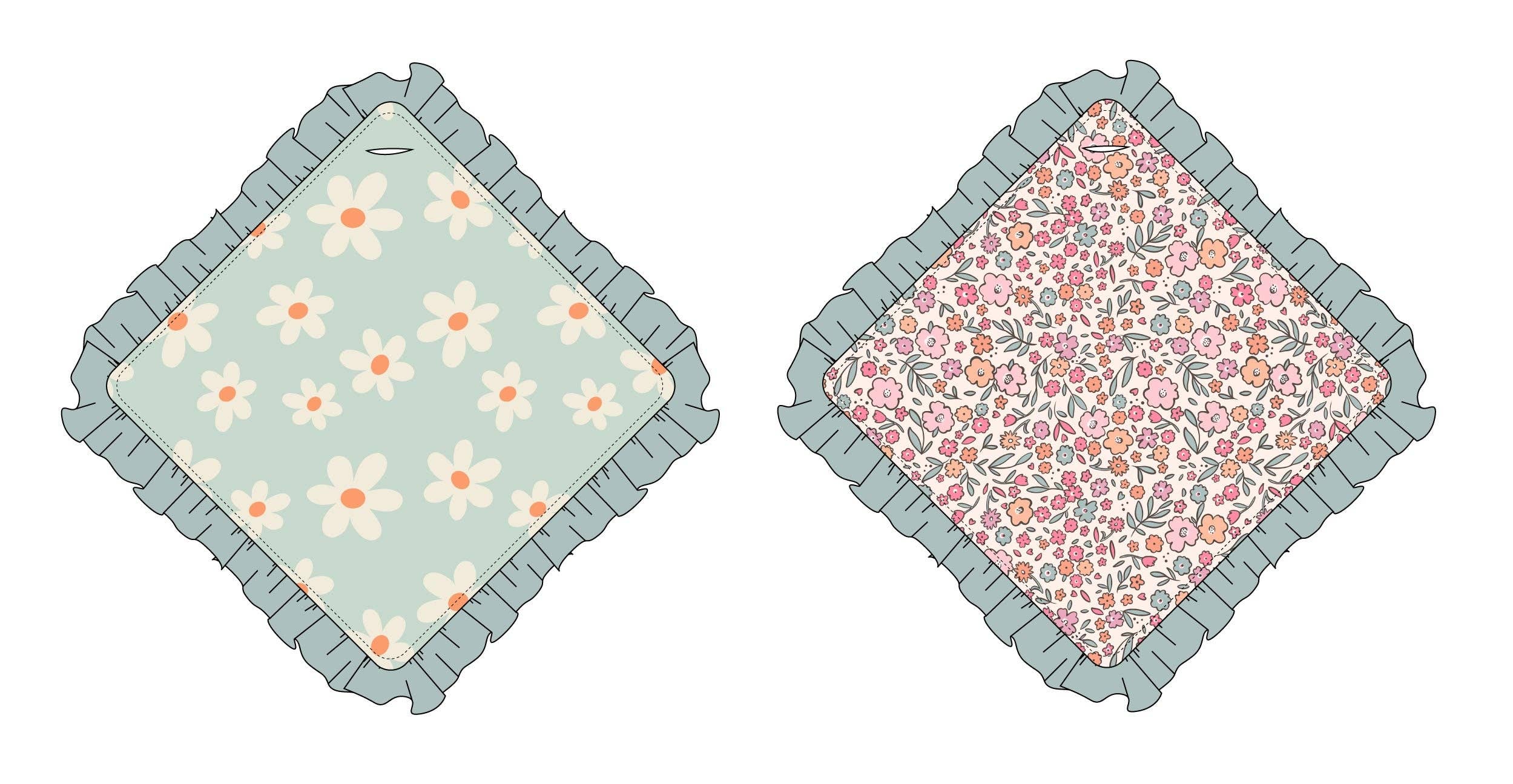 Scottie Belle - Wholesale Bedding Blanket - Kids & Baby - Darling Daisy & Blossom Bestie: Double Layer Fringe Lovie0