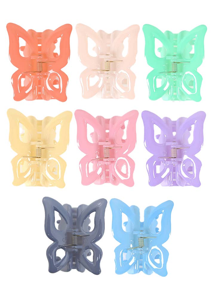 Butterfly Glossy Candy Pastel Y2K Fashion Hair Claw for wholesale by Cap Zone