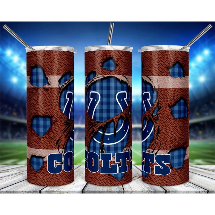 Colts Torn Futebol 20oz Skinny Tumbler por atacado de WST Wholesale