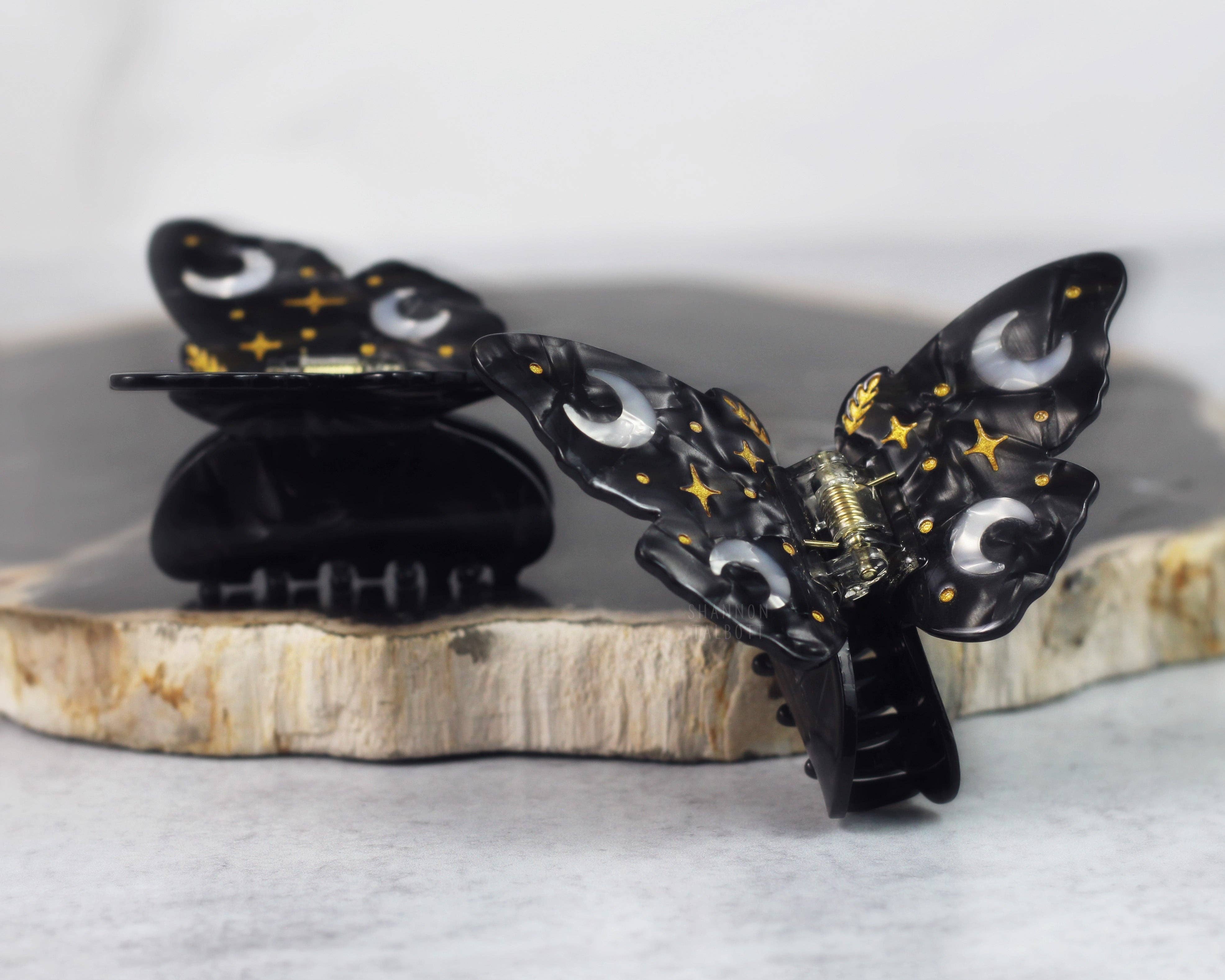 Shannon Talbott - Wholesale Hair Clip - Women's - Moon Moth Butterfly Hair Claw Unique Accessory - Gold2