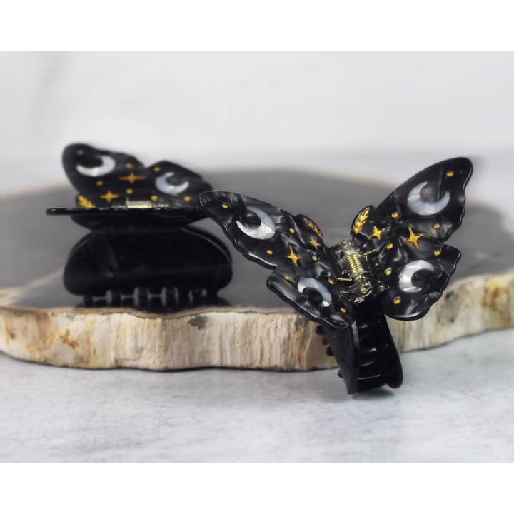 Shannon Talbott - Wholesale Hair Clip - Women's - Moon Moth Butterfly Hair Claw Unique Accessory - Gold2