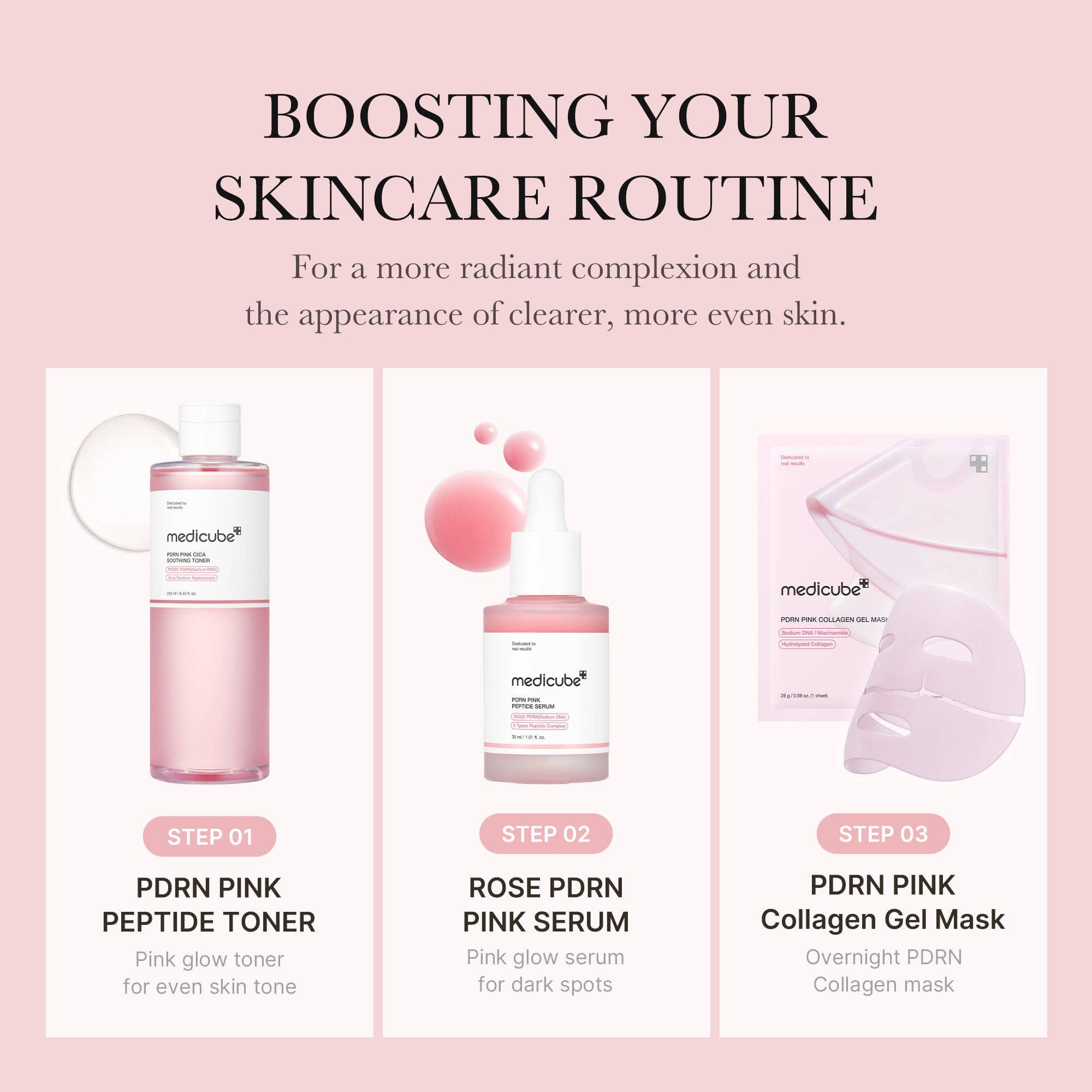 Kosmic - Kbeauty Skincare - Venta al por mayor Tónico facial - [Medicube] Tónico PDRN con Péptidos Rosados, 250 ml5