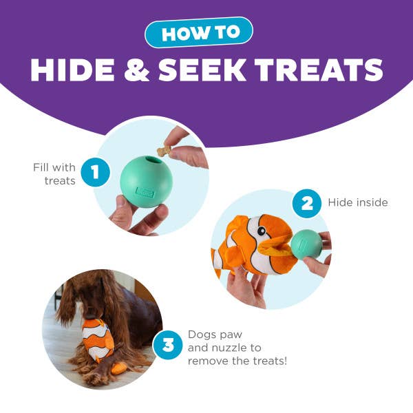 Pet Palette Distribution - Wholesale Pet Plush Toy - Dog - Nina Ottosson Big Mouthz Clown Fish Dog Puzzle Toy Orange3