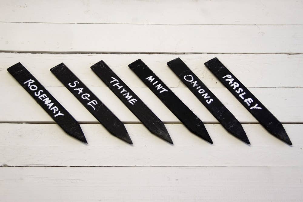 The House nameplate company – wholesale Garden/lawn stake – Set of 6 Slate Plant Markers (SR34)0