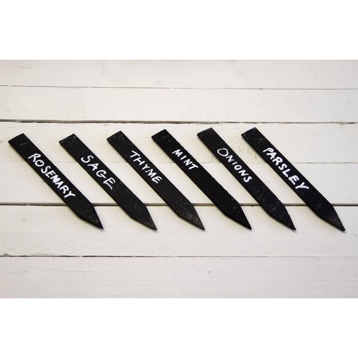 Ensemble de 6 marqueurs pour plantes en ardoise (SR34) pour la vente par The House nameplate company