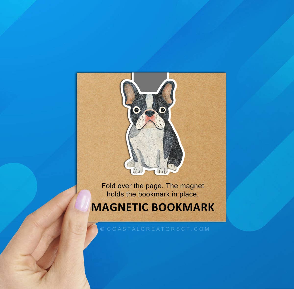 Coastal Creators of Connecticut - Wholesale Bookmark - Boston Terrier Reversible Magnetic Bookmark (Packaged)0