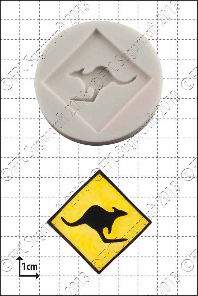 FPC Sugarcraft - Wholesale Craft supplies - Australia Silicone Mould (Mold) - 'Kangaroo Sign'