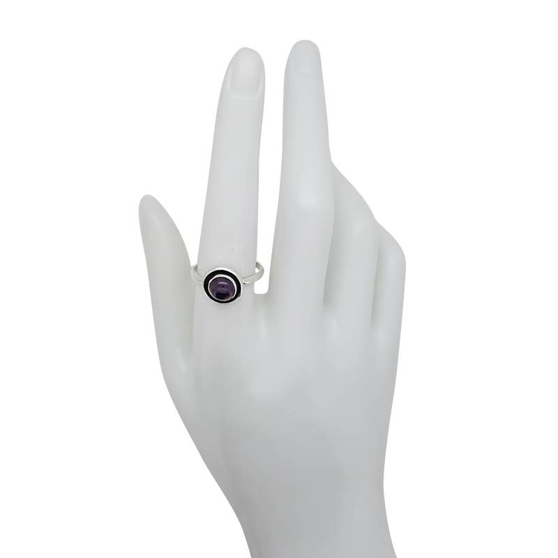 Amberman - Wholesale Single Stone/Solitaire Ring - Amethyst Stone Sterling Silver Ring2