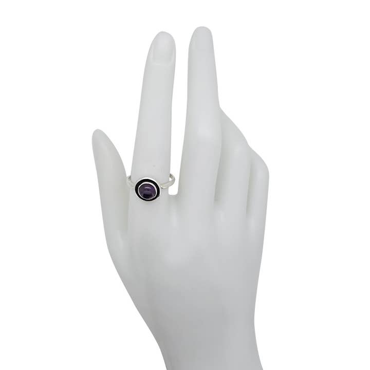 Amberman - Wholesale Single Stone/Solitaire Ring - Amethyst Stone Sterling Silver Ring2