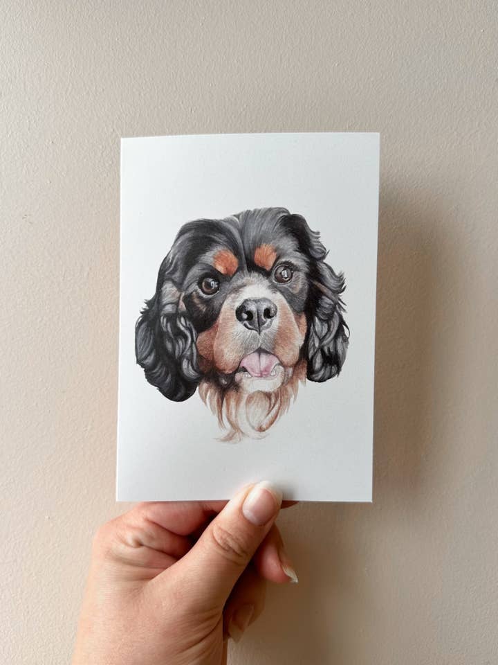 Rocky the Cavalier Card for wholesale by Annalise Paints
