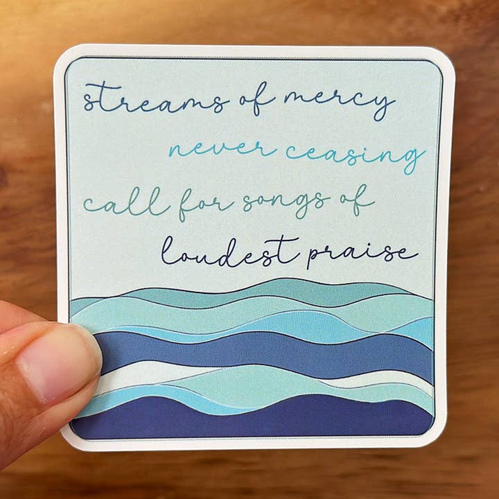 Flots de miséricorde, jamais cessants | Autocollant de cantique chrétien pour la vente par Missional Merch