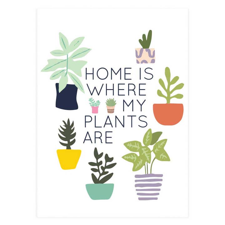 Where My Plants Are Greeting Card for wholesale by Potluck Press