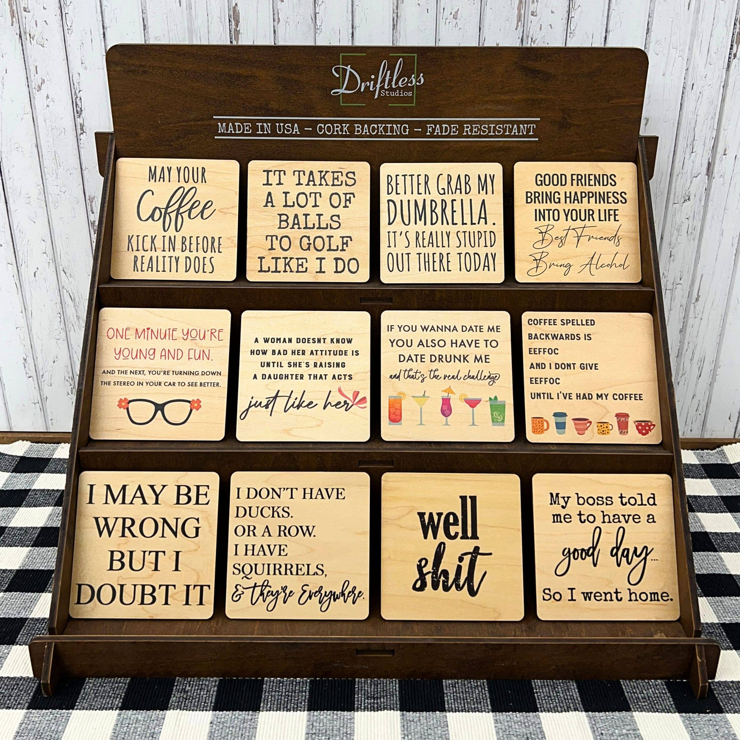 Driftless Studios - Wholesale Retailer Display - Home & Living - Bleacher Coaster Display - Fixture Only - Assembly Needed4