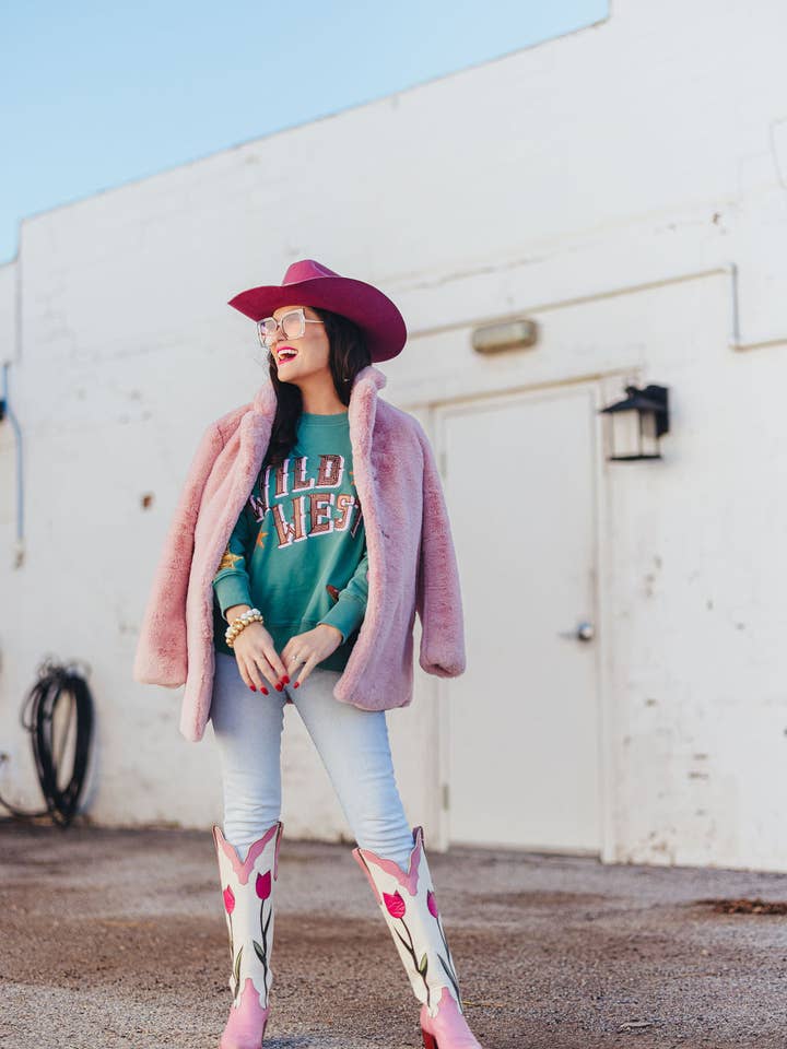 Brianna Cannon - Wholesale Fur/Faux Fur Coat - Women's - Dusty Pink Vegan Fur Coat with Floral Lining 20