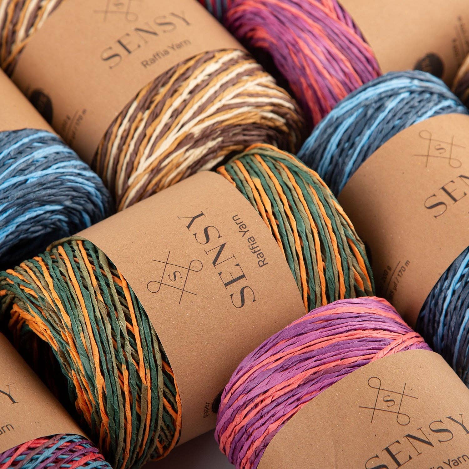 Sensy - Vendita all'ingrosso Lana - Sensy Premium filo di rafia multicolore 185 yard in carta 100%17