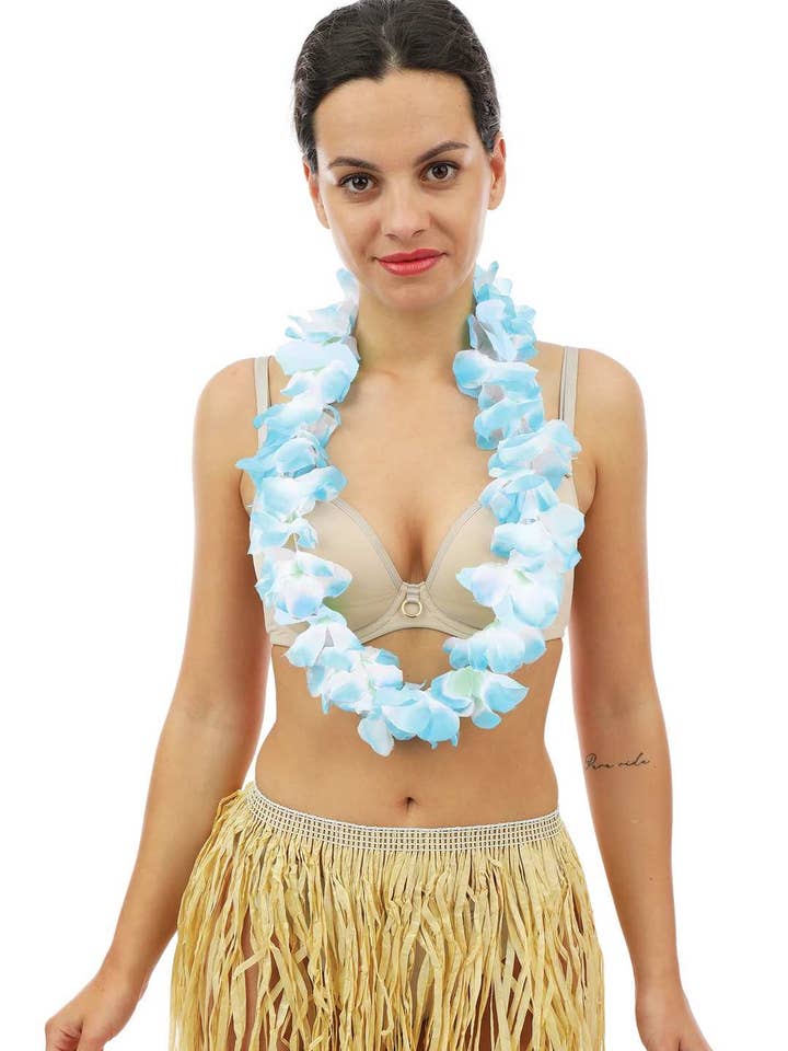P'tit Clown - Wholesale Costume - Women's - Hawaiian Necklace - Large Flowers - Random Color0