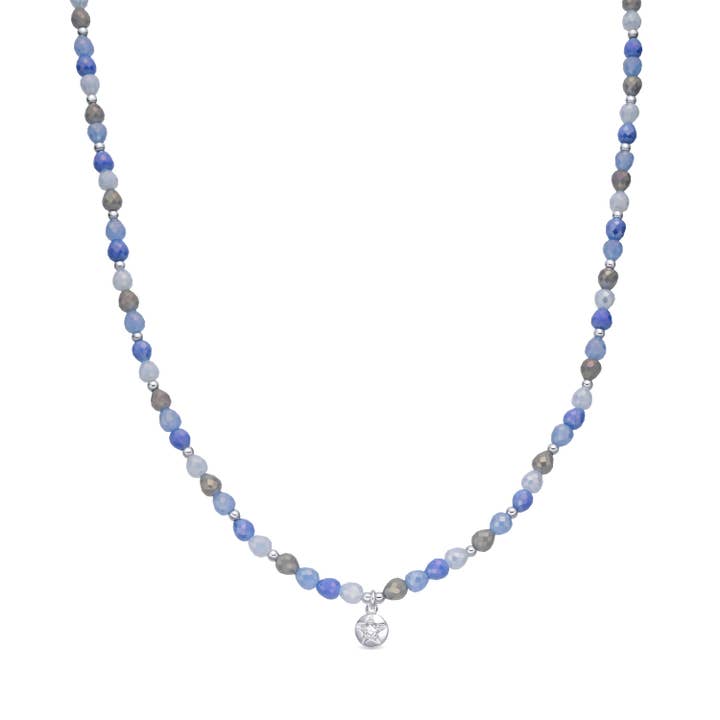 Luxenter kraag van blauwe kristal met rodium afwerking - Likdu voor wholesale door Luxenter