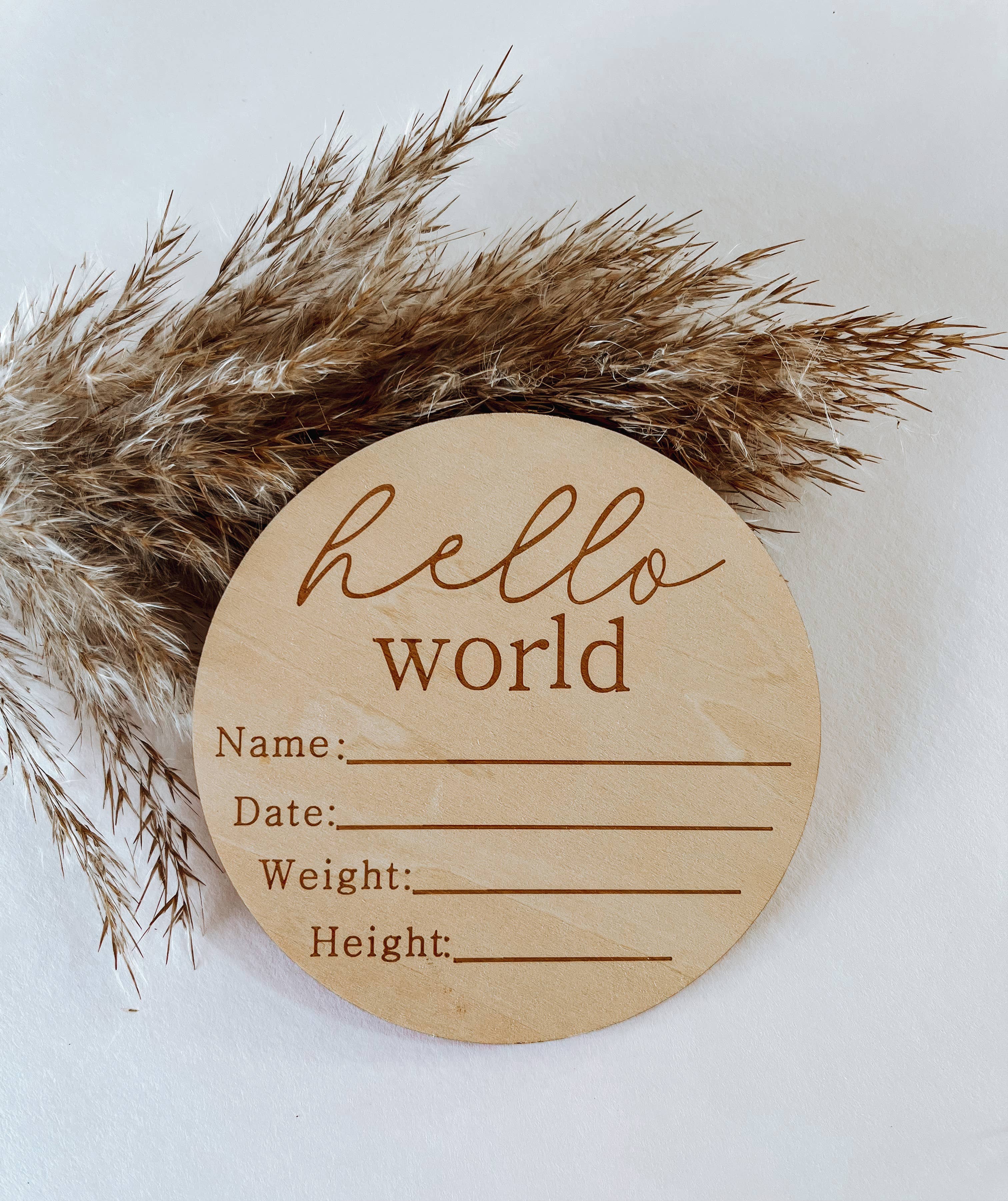 Boho + Babe - Wholesale Milestone Art/Keepsake - Kids & Baby - Hello World Birth Announcement Disc2