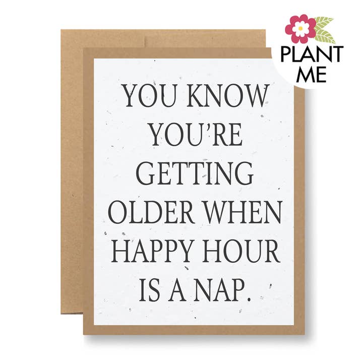 Plantable Seed Paper Greeting Card - ...happy hour is a nap for wholesale by Seedy Cards