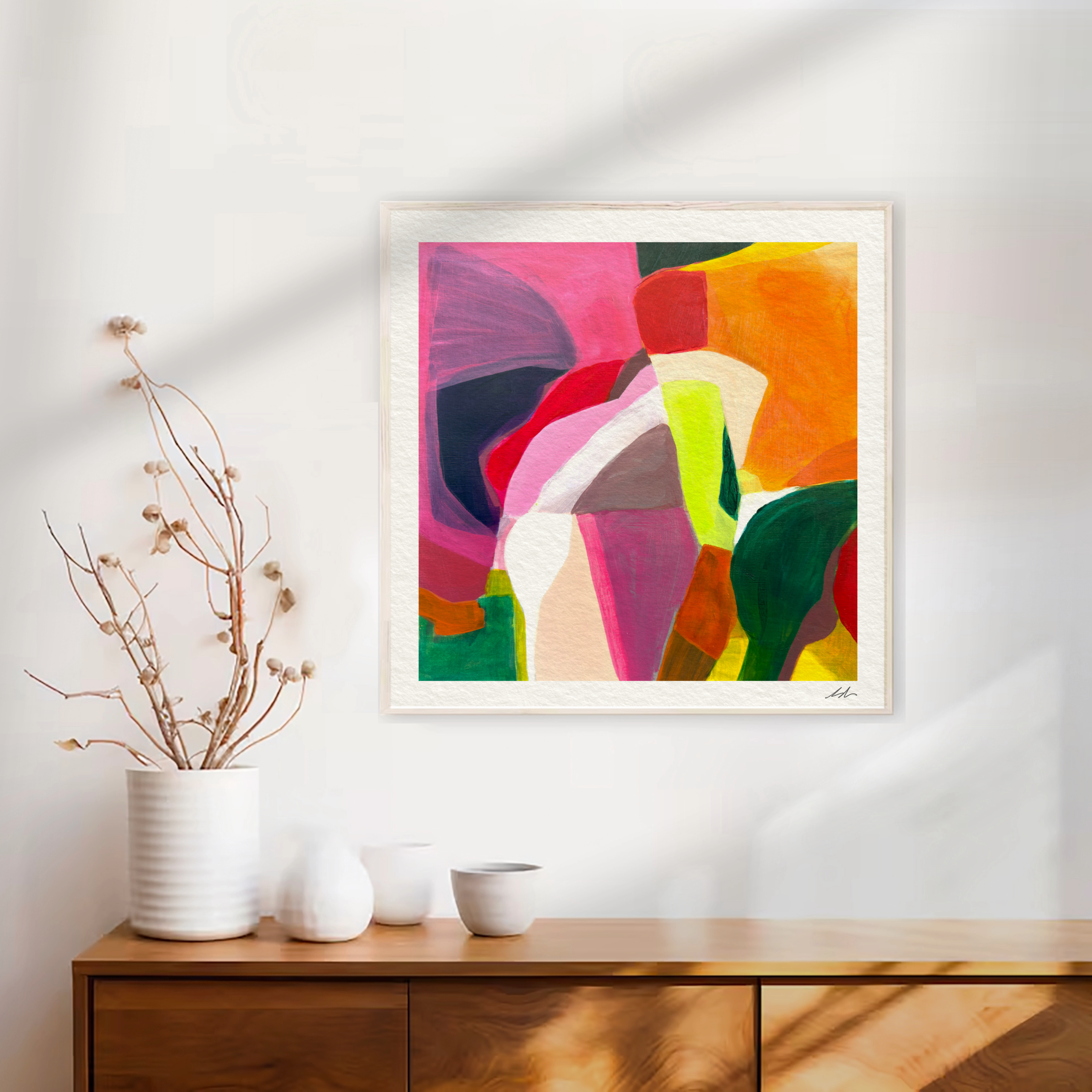 Michele Renee Atelier - Venta al por mayor Ilustración - Impresión de Arte Abstracto Rosa para Pared - Diseño Moderno en Papel3