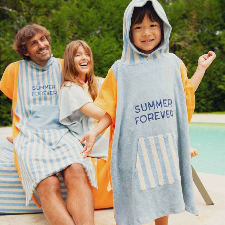 Summer Forever Blue Terry Ponchos | Child or Adult for wholesale by Chamaye