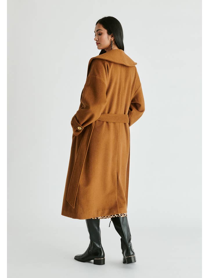 Paisie - Wholesale Coat - Women's - Shawl Collar Wool Coat with Belt5