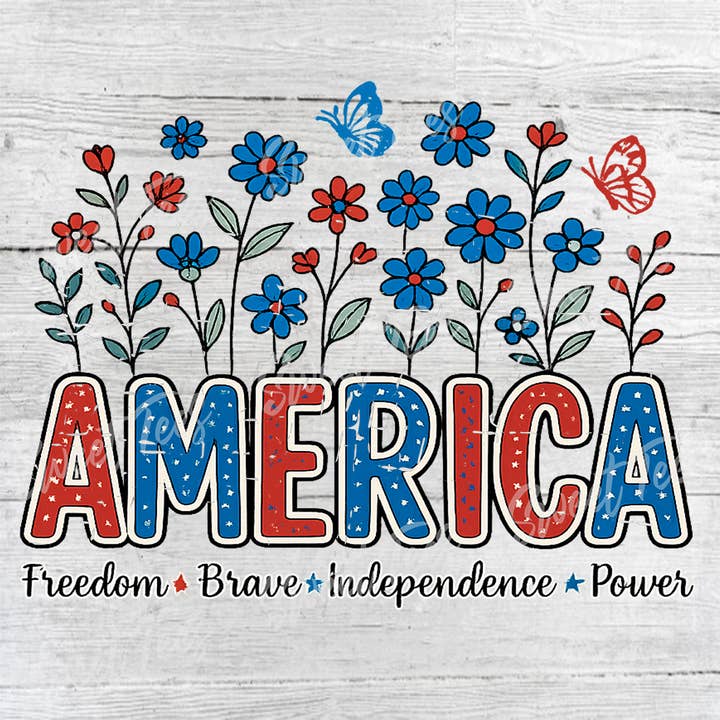 Transfert de sublimation d'indépendance florale américaine du 4 juillet pour la vente par Sweet Tees