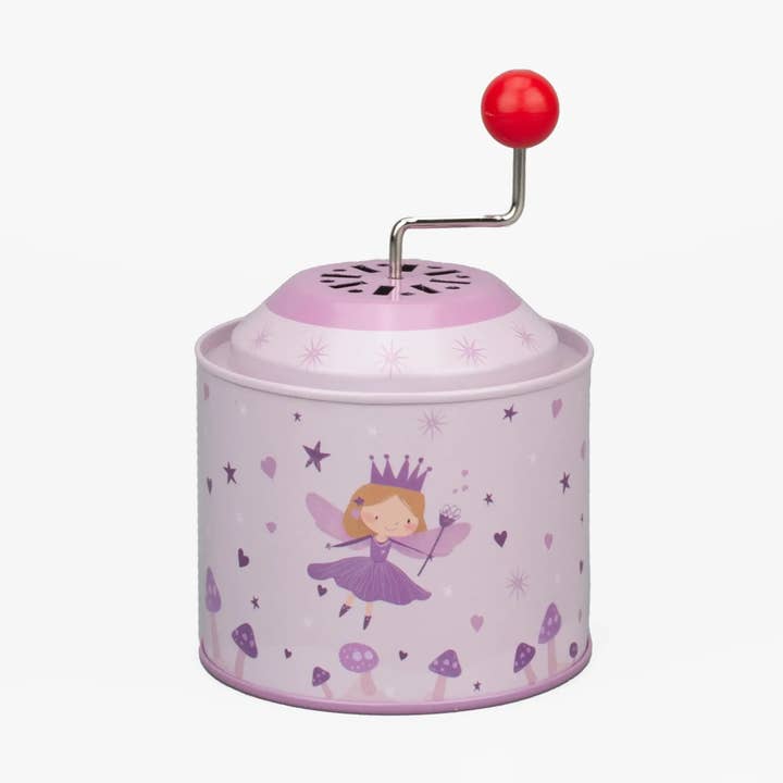 Tin Barrel Hand Crank Music Box - Fairy Theme for wholesale by giftland